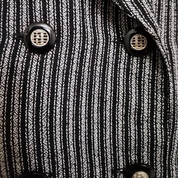 Vintage Button Black Blazer Jacket Rayon Poly Blend Retro La Belle Rockabilly - Picture 7 of 9